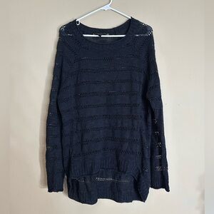 BCBGMAXAZRIA black sheer knit pull over sweater M